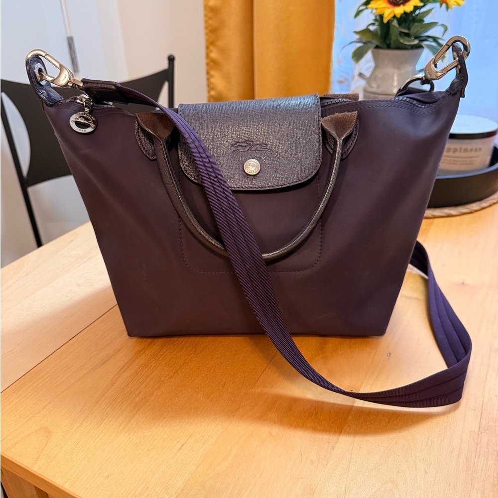 Longchamp Dark Purple Shoulder Bag